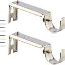 HOME MASTER HARDWARE Curtain Rod Bracket, Adjustable Curtain Rod Holders Brackets for Wall,Heavy Duty Curtain Hangers for 1 Inch Rods, 2 Pack, Satin Nickel