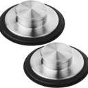 Tifanso Kitchen Sink Drain Stopper Cover, 2PCS Stainless Steel Garbage Disposal Stopper 3.34 Inch Drain Plug, Fits Standard Kitchen Sink Size of 3-1/2 Inch