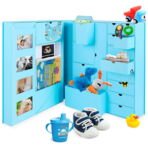 Baby Keepsake Box - Baby Memory Box - Baby Boy Girl Keepsake Box Tins Memory Box Pregnancy Baby Bubbs Storage Box Baby First Year Box Library Baby All-in-One Organizer
