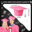 JaGely 36 Pcs Adult Graduation Cap with Tassel Felt Grad Hat for Men Women Bachelor Master College Costume Accessory(Pink)
