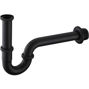 Brass P Trap, 1 1/4 Bathroom Basin Sink Waste Trap Drain Kit with Flange and Slip Joint Extension Tube Drain Tailpiece, Adjustable Height, Matte Black