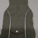 Malier Dog Winter Coat, Windproof Dog Cold Weather Coats with Real Pocket, Winter Extra Warm Pet Coat Fleece Jacket Reflective Clothes for Small Medium Large Dogs and Puppy (Green, Small)