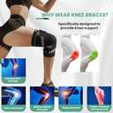 JIUFENTIAN Knee Support for Women and Men with Strap (2pack) Copper Knee Brace for Women Arthritis Pain-Knee Sleeves for Working Out,Running and Knee Pain Relief(Large) (Black)