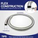 1.5 In Exhaust Flex Pipe, 304 Stainless Steel [1 1/2"] ID x 72" Universal Flexible Exhaust Tubing
