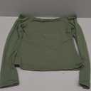 SUUKSESS Women Off The Shoulder Double Lined Long Sleeve Shirts Fitted Y2k Basic Going Out Tops (Army Green, L)