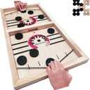 Sling Puck Game, Fast Paced Board Game,Wooden Hockey Board Game,Sling Shot Game,Fast Sling Puck Table Game for Family or Party (Large Size)