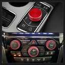LECART Car Interior Accessories Fit for Jeep Grand Cherokee 2022-2014 AC Knob Covers & 4WD Switch Knob Cover Red Auto Decoration Stylish Metal Decal Decor Trims 4Pcs