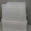 Cand 12 Quart Plastic Latching Box, Clear Storage Bin with Lid, 6 Packs