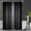 Gibelle Black Grey Shower Curtain Set for Bathroom, Cool Glass Texture Ombre Abstract Modern Fabric Shower Curtain with Hooks, 72 x 72 (70.9"W x 70.9"L (Pack of 1))