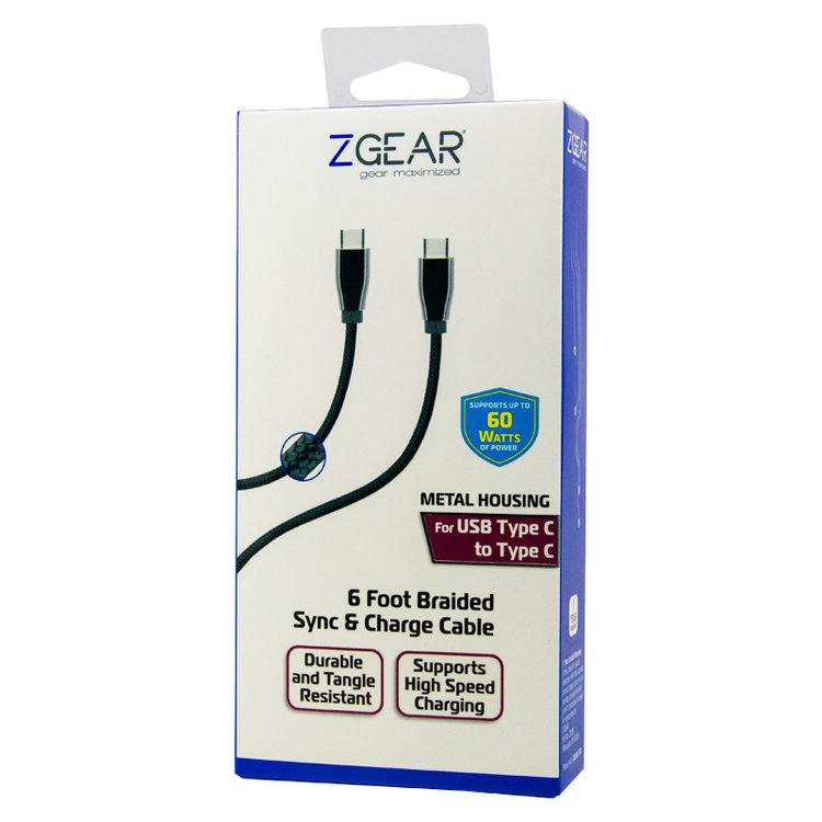 ZGear 6 Foot Braided Sync & Charge Cable For Lightning to USB C Metal Housing