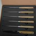 Freelander Serrated Steak Knives Set of 6, 4.5" Japanese High Carbon Stainless Steel Steak Knife Set with Wood Handle, Japanese Sharp Full Tang Dinner Knives for Table,Christmas Gifts for Men Women