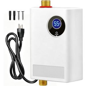 Tankless Water Heater Electric 110V, 3000W Instant Water Heater Under Sink, On Demand Hot Water Heater Electric with Digital Display, Portable Small Water Heater for Kitchen Bathroom RV (3000, Watts)