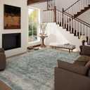 Machine Washable Living Room Rug: 8x10 Area Rugs for Bedroom Vintage Stain Resistant Non Slip Low Pile Lightweight Boho Carpet for Kitchen Dining Room Farmhouse Kids Room Nursery