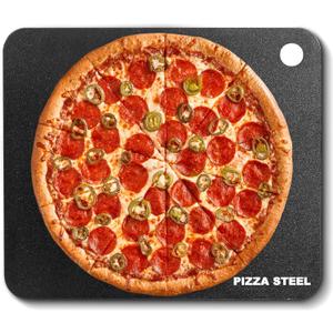 Onlyfire Pizza Steel Baking Sheet – 16 x 14 inch Heavy Duty Metal Stone for Oven & Grill – Ultra Conductive Carbon Steel Surface for Crispy Crust, Faster & Hotter Baking for Pizza, Bread, and More, 14x16 inch