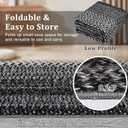 Runner Rug 2x8 Machine Washable Hallway Runner Rug Entryway Long Runner Carpet Braided Printed Throw Mat Non Slip Kitchen Mat Living Room Rustic Carpet for Bedroom Dining Room, Black