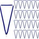 PATIKIL Award Neck Ribbons, 50 Pack Polyester Medal Lanyards with Snap Clip Blank Award Ribbon for Competitions Achievement Sports Party, Blue/White