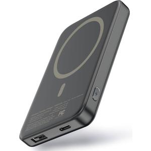 for MagSafe Portable Charger, 5000mAh Wireless Magnetic Power Bank with USB C & A Charging, Slim Phone Battery Pack for iPhone 16/16 Pro/16 Pro Max, iPhone 15/14/13 Series - (Black)