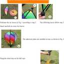Syhonic 3Pcs Rainbow Windsock Hot Air Balloons Wind Spinner - Outdoor Whirligig Toy Garden Lawn Yard Home Decoration Ornament - Colorful Kinetic Hanging Decoration