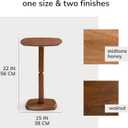 MH London Cooper 22" Solid Wood Pedestal Side Table, Walnut, 15" x 12" x 22"