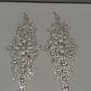 DUOBAO Crystal Rhinestone Applique 2PCS Silver Wedding Sash Bridal Belts Appliques Pearl Handmade Rhinestone Belt for Prom Bridesmaid Dress