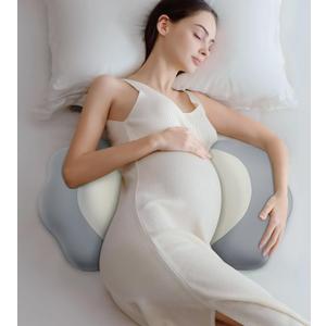 Pregnancy Pillows for Sleeping, Memory Foam Maternity Pillow Support for Back Belly HIPS, Adjustable Travel Wedge Pillow for Pregnant Women, Side Spleeping Pregnant Pillows with Cooling Pillowcase (Grey)