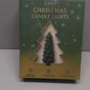 4 Pcs Christmas Tree-Shaped Flameless Taper Candles with Remote and Timer, 9.8'' Real Wax LED Window Candlesticks, 3D Flame Wick Battery Operated Christmas Tree Candles for Holiday Decoration (Green)