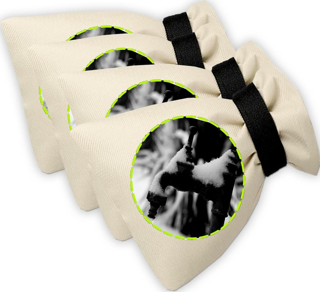 Outdoor Faucet Cover for Winter - Pro 7.1"W x 9.8"H - 4 PACK Outdoor Water Faucet Cover Socks for Winter Freeze Protection Pipe Insulation Reusable Waterproof Insulated Spigot backflow Cover - Beige