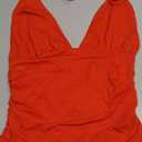 LCNBA Women's Sexy Backless Tie Up Halter Crop Top Deep V Neck Going Out Tops Red XSmall