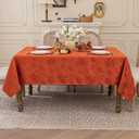 Softalker Fall Jacquard Tablecloth - Thanksgiving Maple Leaves Rectangle Table Cover, Autumn Harvest Waterproof Table Cloths Decor for Holiday, Dining, Party - Burnt Orange 60 x 120 Inch