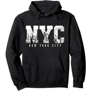 NYC New York City NY Skyline USA America Vintage Souvenir Pullover Hoodie Large