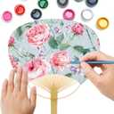 Geelin 100 Pcs Wedding Paddle Fans for Guests Bulk Portable Handheld Paper Japanese Fan for Wedding Party Favor Supplies (White)