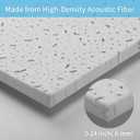 Art3d Pro Drop Ceiling Tiles 2ft x 2ft, 12-Pack Waterproof Polyester Ceiling Panels for Office Basement Kitchen Recording Room, Reusable,Covers 48 Sq.Ft, White Stucco Printing