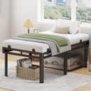 Superay 24 inch HIgh Twin Bed Frame with Rounded Legs, Double Layer Design