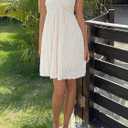 SISKIN Babydoll Dress Sundress A Line Summer Short Dresses Vacation Wear Boho Mini Dress Beach Attire for Women Apricot S