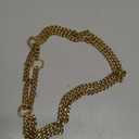 Stainless Steel 18K Gold Dog Chain Collar - Adjustable, Chew Proof, Double Row Cuban Link Collar for Large, Small, Medium Dogs (22"-24")