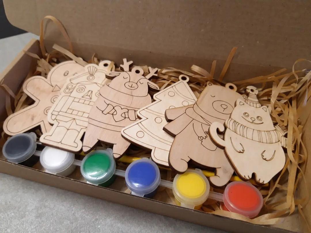 QINGQIU Christmas Wooden Magnet Toys, Pack Of 2