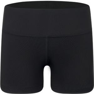 Gnainach Girls Athletic Shorts Size 4-14 Years Sparkle Solid High Waist Biker Dance Short for Kids Youth Volleyball Tumbling (Black)