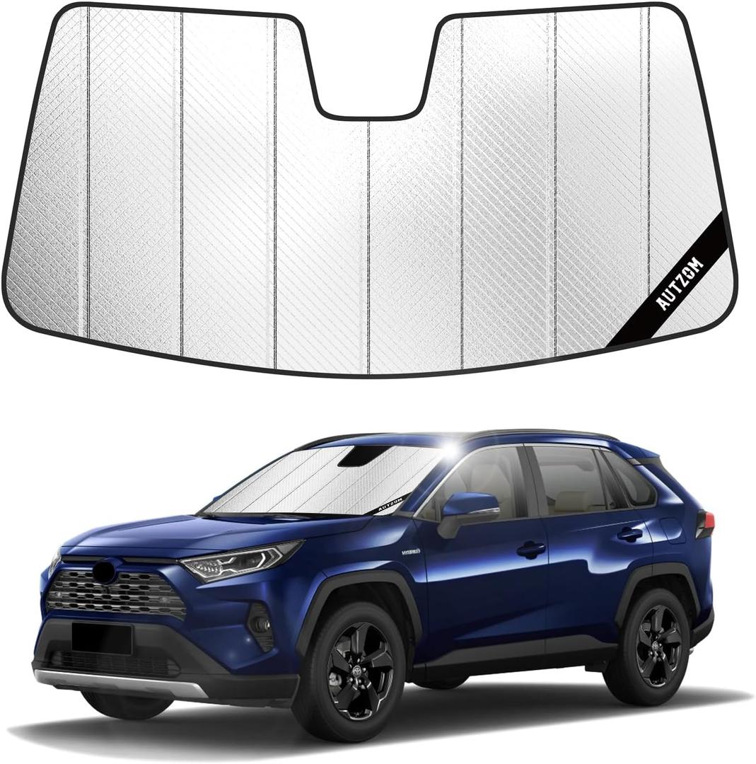 Windshield Sun Shade for Toyota RAV4 2019-2025, Custom-fit Windshield Cover, Keep Vehicle Cool, Protect Dashboard, Foldable Car Window Shades Toyota RAV4 Accessories