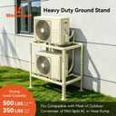 Mini Split Ground Stand for Ductless AC Condenser Heat Pump System.Heavy Duty Adjustable Double Levels Floor Stand Ground Mounting Bracket for 9000-18000 BTU