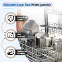 WD28X27241 Dishwasher Rack Carrier and Roller Kit Compatible with GE Dishwasher Baskets Lower Rack Wheels Assembly L and R Side, Replace WD12X10438 WD12X10439 WD12X10446 WD12X10447 WD12X22656 (2 Pack)