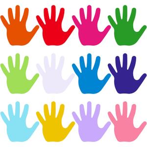 Kisston 360 Pcs Hand Cutouts Paper 3.9 Inch Assorted Color Die Cuts for DIY Craft Projects School Classroom Bulletin Board Decor