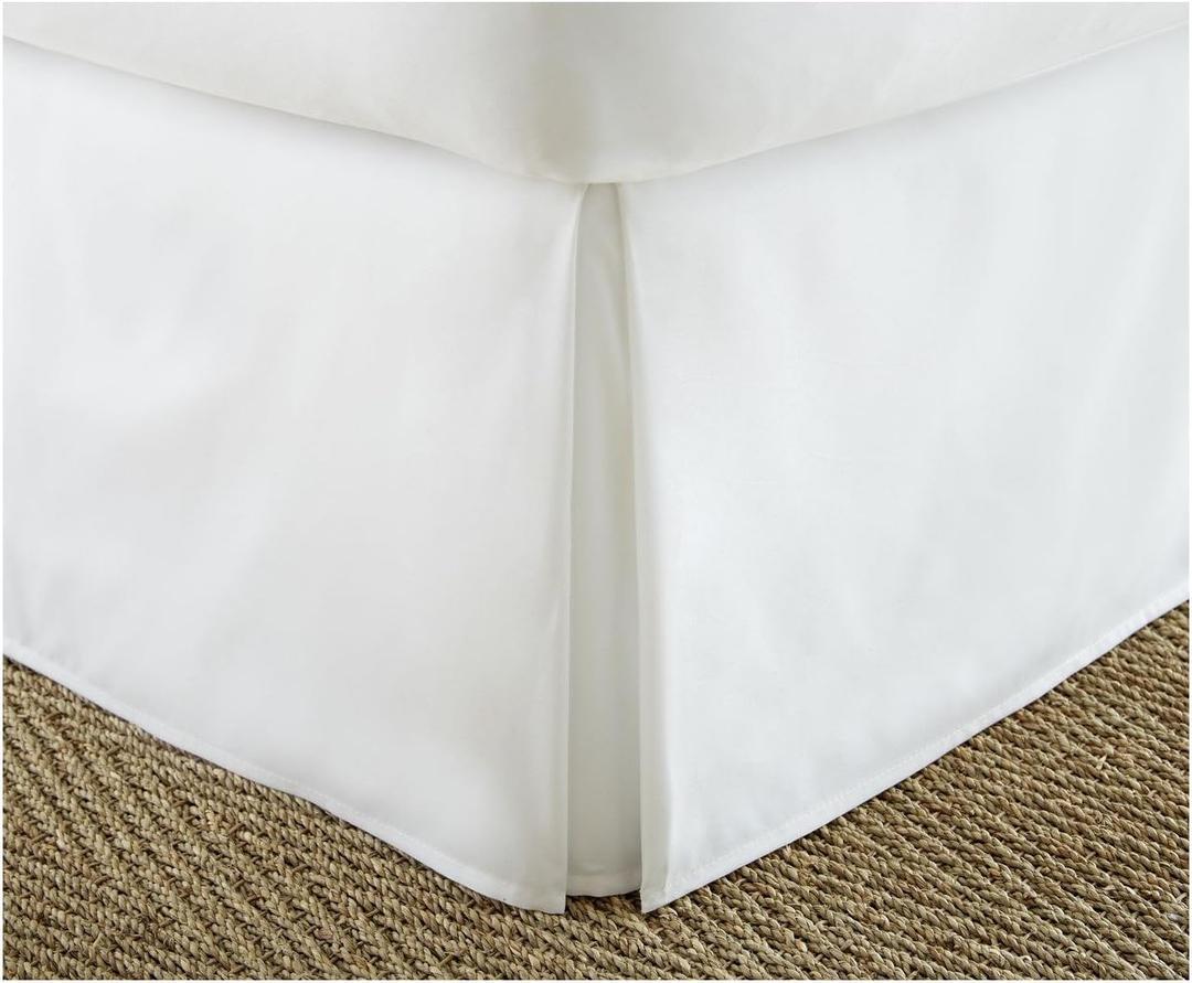 ienjoy Home, White Home Collection Premium Pleated Dust Ruffle Bed Skirt, Queen (IEH-BEDSKIRT-QUEEN-WHITE)