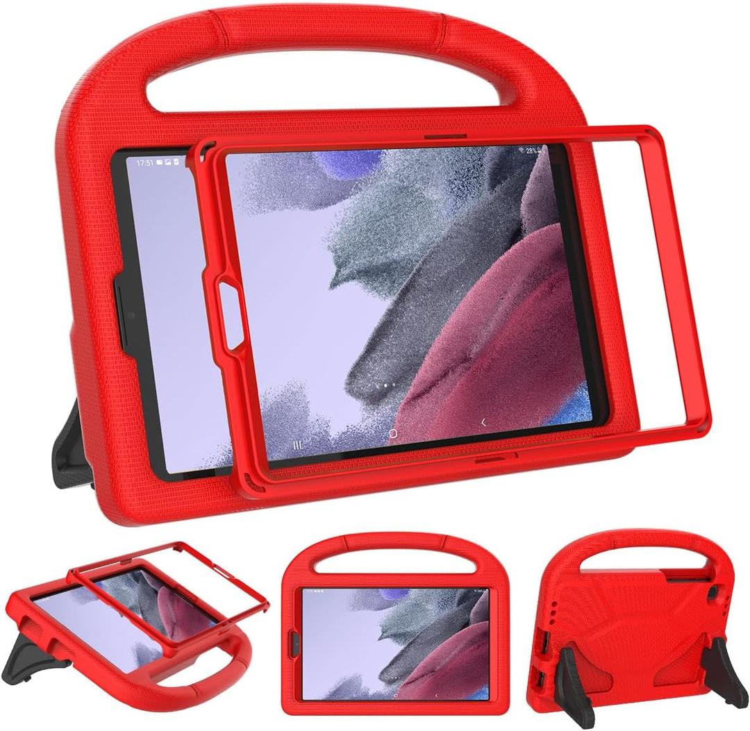 SUPLIK Kids Case for Samsung Galaxy Tab A9 8.7" 2023 / Tab A7 Lite 2021 8.7-inch Tablet,Built-in with Screen Protector, Durable Shockproof Lightweight Handle Stand Protective Cover, Red