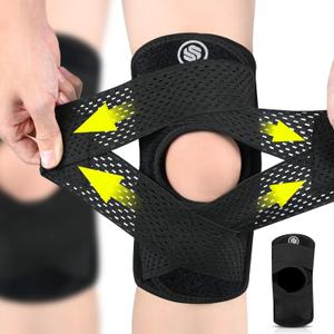 Knee Brace for Women & Men Breathable Compression Knee Support with Side Stabilizers for Knee Pain Adjustable Knee Wrap for Running, Meniscus Tear, ACL, MCL, Arthritis Relief (Black, X-Large)