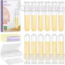 Nuliie Colostrum Collector Kit 7ml/12pcs, Leakproof, Reusable Breast Milk Collector, Heat & Freezer Resistant, BPA-Free, With Cotton Cloth Wipe, Storage Case, Cleaning Brush -Ready-to-Use for Newborns (12 Count)