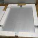 24x32 Inch Brushed Nickel Bathroom Mirror, Rounded Rectangle Silver Metal Frame Mirror, Silver Bathroom Vanity Mirror, Anti-Rust, Hangs Horizontally or Vertically