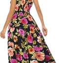 OSTOO Women's 2026 Summer Boho Floral Print Tiered Casual Flowy Long Maxi Dress