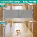 20 Inches Tall Retractable Short Dog Gate to Step Over, Short Pet Gates for The House, Extends up to 55" Wide, Small Dog Gate Indoor Puppy Gate Mesh Doggie Gates Low Dog Gate (Gray)