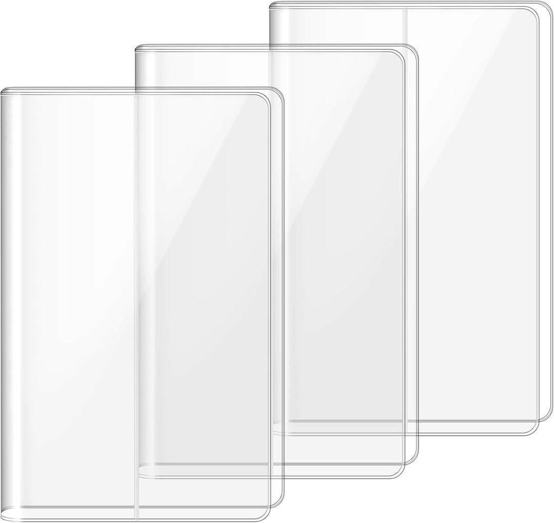Fullhawl 3 Pack A6 Clear Cover Transparent A6 Size 9.5 x 6.4 Inches Jelly Notebook Cover, Fits for Journal Weeks Planners and Books Measuring About 4.1 x 5.8 Inches