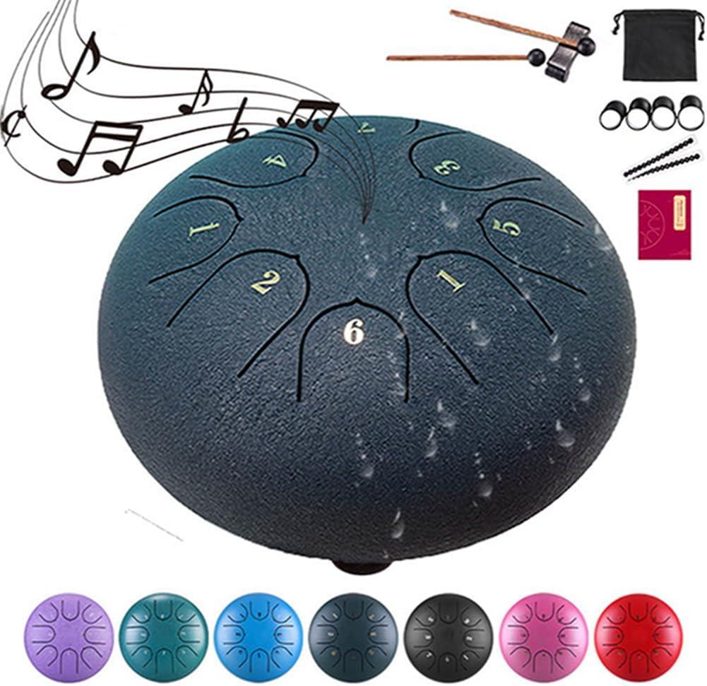 Rain Drum for Outside Garden, 8 Note 6 Inch Steel Tongue Drum, Drum for Rain Music Chime, Musical Instruments When It Rains, Meditation Accessories for Camping, Meditation, Yoga, Education(6nav